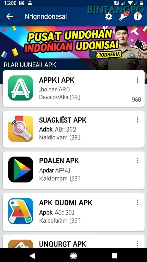 Cuplikan layar SLOTSRI — menu navigasi